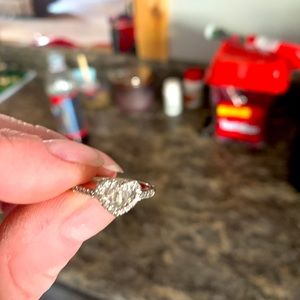 Heart shaped diamond ring.